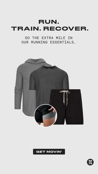 running clothes, athletic wear, workout gear, fitness apparel, activewear, running essentials, exercise clothing, product launch, brand awareness, minimalist, trustworthy, energetic, neutral, black